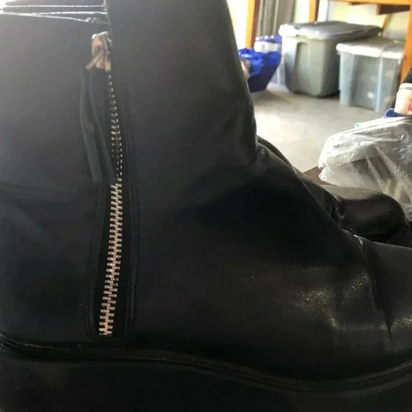 Zippered Black Platform Boot - Picture 2 of 5